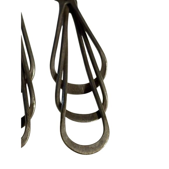 Vintage Handmade Sterling Silver Earrings Unmarked 925 Layered Open Teardrop - Picture 11 of 16